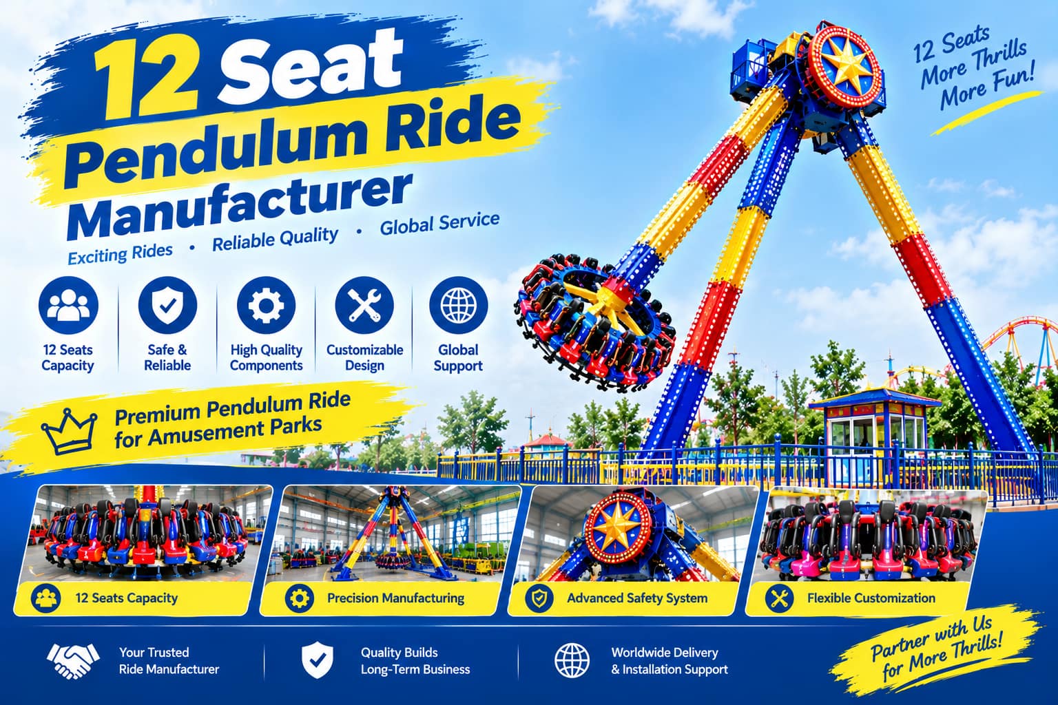 12 Seat Pendulum Ride Manufacturer