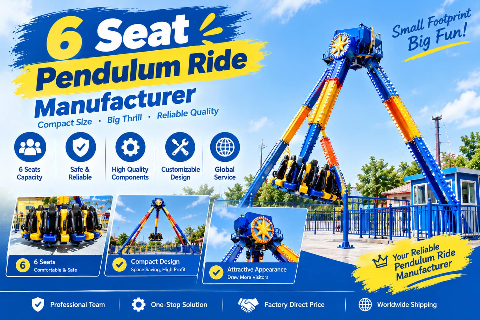 6 Seat Pendulum Ride Manufacturer