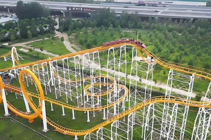 Four Loops Roller Coaster Amusement Ride Four Loops Roller Coaster Amusement Ride